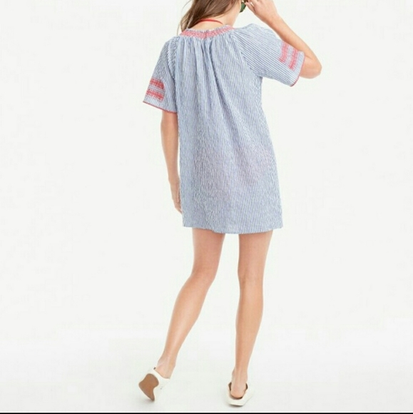 J Crew Embroidered Striped Tunic Beach Cover Up Size XS - Picture 3 of 8